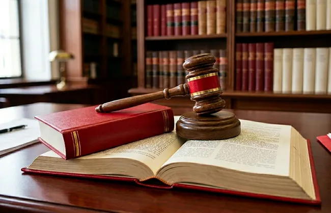 Imagen de un mazo judicial y un libro